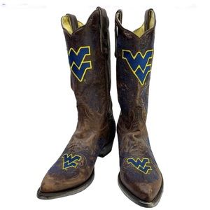 GAMEDAY BOOTS West Virginia NEW WV Brown Embroidered Cowboy Boots Size 11